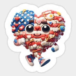 I love USA Sticker